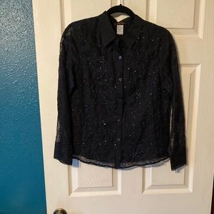 Blaine Trump Sparkly Black Shirt